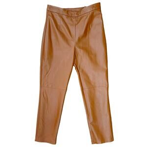 Vintage 90s Clio Leather Straight Leg Pants - Brown - 8